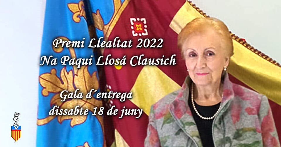 El GAV donarà el Premi Llealtat 2022 a Na Paqui Llosá i Clausich